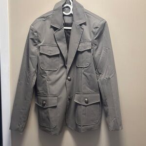 NFINITY Men's Gray Military Jacket